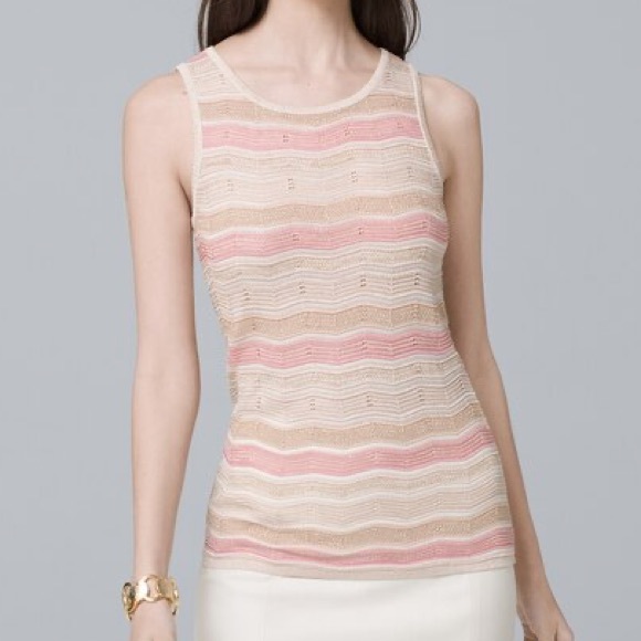 White House Black Market Tops - WHBM striped sleeveless sweater tank